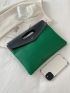Two Tone Snap Button Flap Square Bag