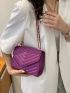 Mini Quilted Pattern Flap Chain Square Bag