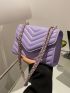 Mini Quilted Pattern Flap Chain Square Bag