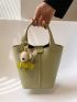 Minimalist Bucket Bag With Bag Charm