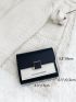 Letter Graphic Two Tone Flap Small Wallet