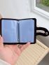Litchi Embossed Snap Button Card Holder