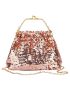 Kiss Lock Chain Sequin Bucket Bag