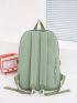 Plaid Pattern Letter Graphic Functional Backpack