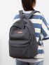 Embroidered Letter Graphic Functional Backpack