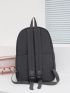 Embroidered Letter Graphic Functional Backpack