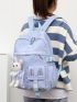 Cartoon Rabbit Decor Letter Graphic Functional Backpack