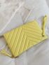Chevron Tassel Decor Square Bag With Wristlet