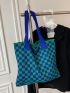 Checkered Large Capacity Crochet Bag