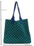 Checkered Large Capacity Crochet Bag