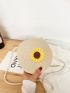 Mini Sunflower Decor Straw Bag