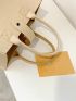 Snap Button Detail Top Handle Bag