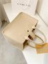 Snap Button Detail Top Handle Bag