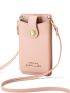 Letter Graphic Flower Decor Phone Wallet