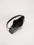 Crocodile Embossed Baguette Bag