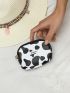 Cow Pattern Patch Detail Coin Purse