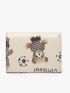 Cartoon Bear Graphic Small Wallet