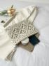 Hollow Out Tassel Decor Square Bag