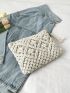 Hollow Out Tassel Decor Square Bag