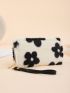 Floral Pattern Fluffy Long Wallet
