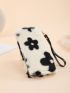 Floral Pattern Fluffy Long Wallet