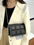 Mini Geometric Embossed Chain Flap Square Bag