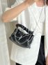Minimalist Chain Decor Ruched Bag