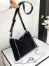 Mini Rhinestone Decor Square Bag