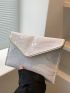 Crocodile Embossed Flap Square Bag