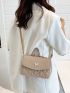 Quilted Butterfly Decor Flap Square Bag