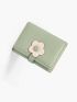 Two Tone Floral Detail Small Wallet