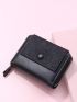 Flower Embossed Snap Button Small Wallet