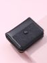 Flower Embossed Snap Button Small Wallet