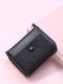 Flower Embossed Snap Button Small Wallet