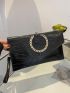 Crocodile Embossed Chain Decor Square Bag