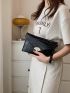 Crocodile Embossed Twist Lock Square Bag