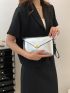 Metallic Crocodile Embossed Twist Lock Square Bag