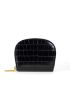 Crocodile Embossed Zipper Around Card Holder
