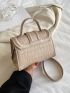 Mini Crocodile Embossed Flap Square Bag