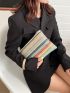 Colorblock Straw Bag