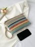 Colorblock Straw Bag