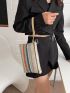 Colorblock Straw Bag