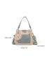 Mini Colorblock Letter Graphic Top Handle Bucket Bag With Bag Charm