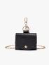 Embossed Detail Flap Neck Pouch