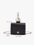 Embossed Detail Flap Neck Pouch
