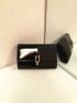 Glitter Decor Metal Lock Flap Square Bag