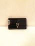 Glitter Decor Metal Lock Flap Square Bag