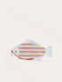Color Block Sequin Decor Fish Design Coin Purse