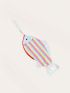 Color Block Sequin Decor Fish Design Coin Purse