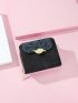 Leaf Decor Flap Small Wallet